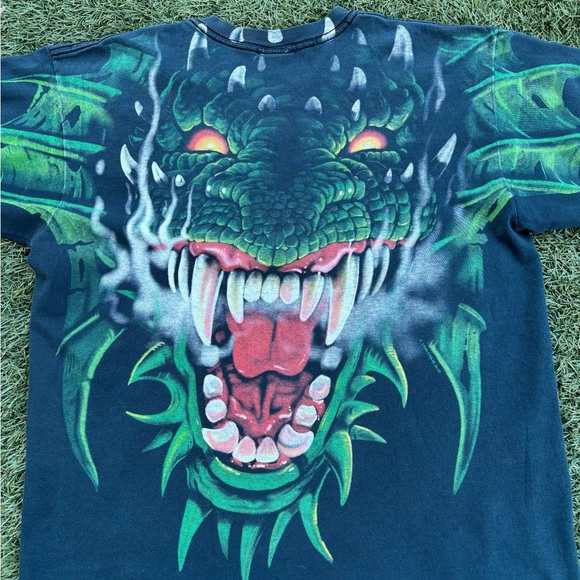 Liquid Blue Men's Dragon Graphic Tee - Red and Green - Picture 8 of 9